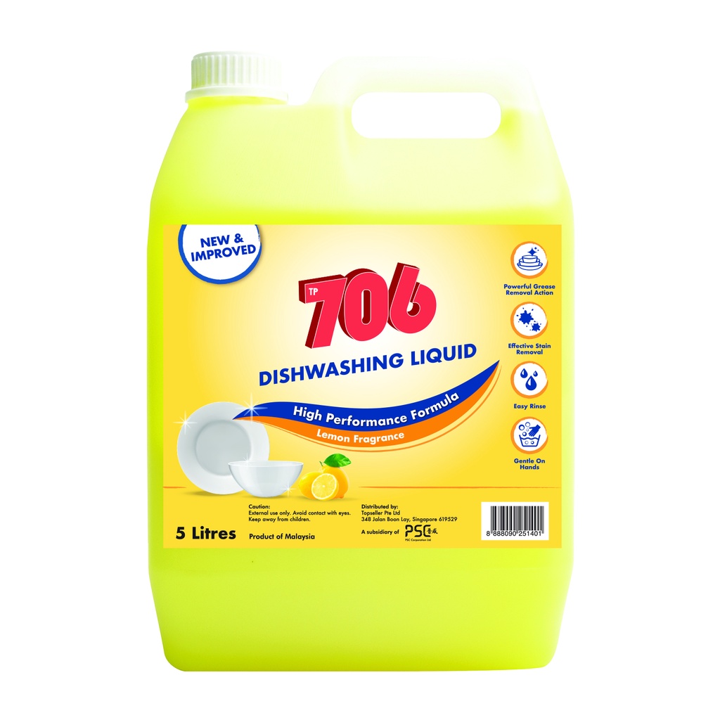 TP706 Dishwashing Liquid, Lemon 5L