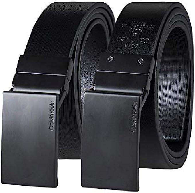 Calvin Klein Men&#039;s Reversible Dress Belt with Plaque Buckle