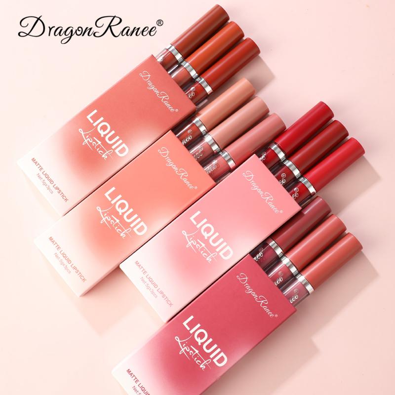 3PCS/Set Velvet Matte Lip Gloss Waterproof Natural Moisturizing Easy To Wear Long Lasting Hydrating Makeup Lip Gloss