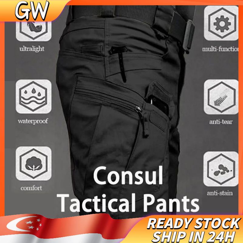 ?GW?Men&#039;s big yards Tactical Pants Overalls Trousers Multi-pocket Pants Waterproof Sweat-absorbent Training Workwear Men&#039;s Military Pant