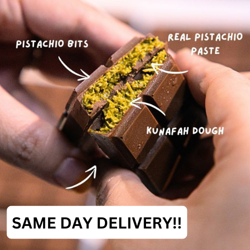 [SAME DAY DELIVERY] HALAL VIRAL PISTACHIO KUNAFA CHOCOLATE BAR KUNAFA RED VELVET NUTELLA PISTACHIO BISCOFF IN STOCK!!